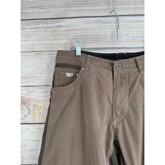 Kuhl Radikl Hybrid Hiking Pants Mens 34x30 Brown Gray Stretch 5 Pocket - Picture 4 of 13